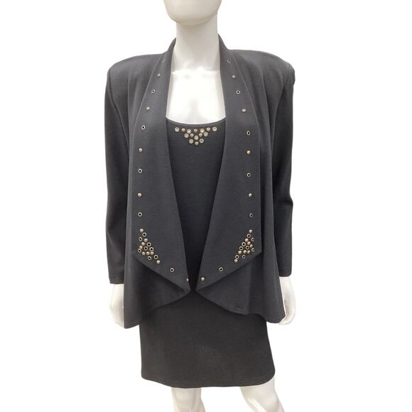 NWT Cache Set Women’s SizeS Dress+Blazer Sleeveless Dress NoClosure Blazer Black - Picture 1 of 10